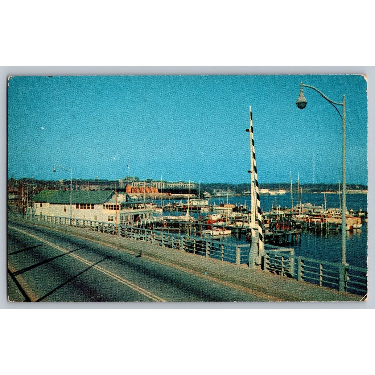 Annapolis MD Maryland Spa Creek Yacht Basin 1957 Chrome Postcard Used