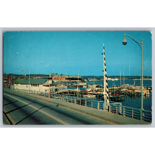 Annapolis MD Maryland Spa Creek Yacht Basin 1957 Chrome Postcard Used