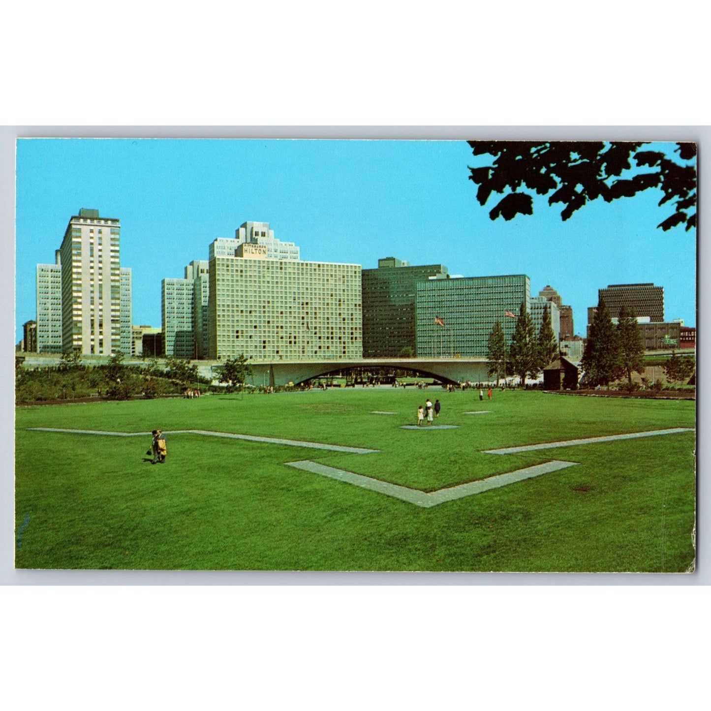 Pittsburgh PA Pennsylvania Point State Park Downtown Chrome Postcard Dexter