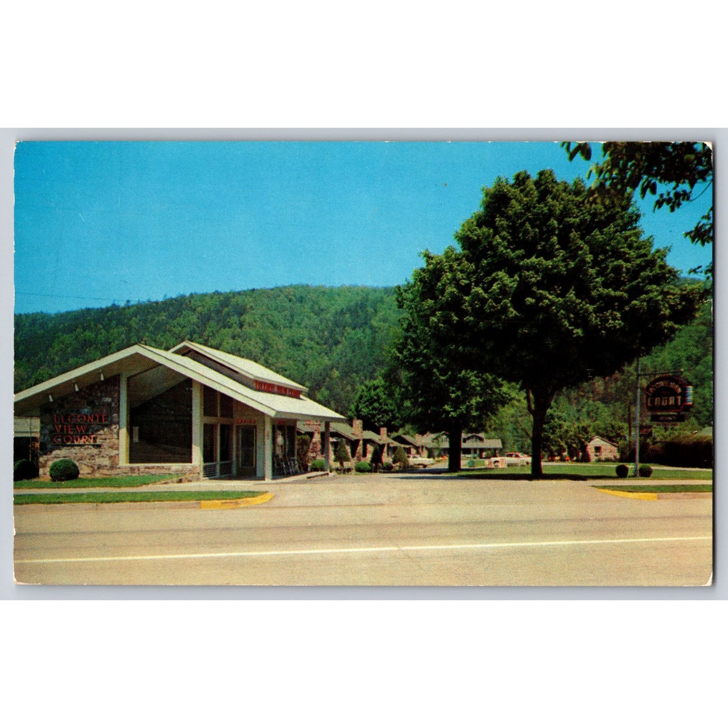Gatlinburg TN Tennessee LeConte View Court Motel Chrome Postcard Used