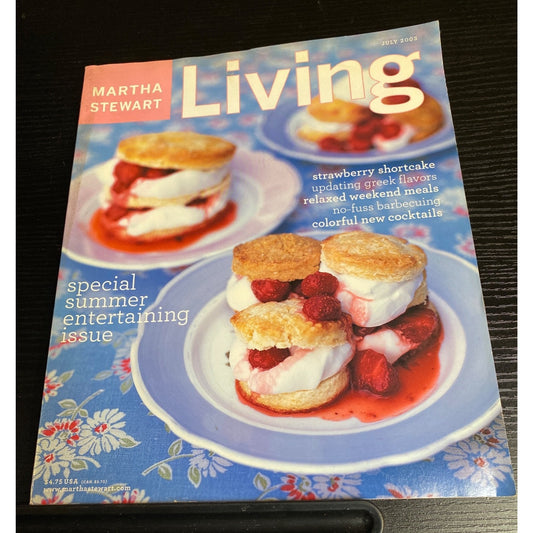 Martha Stewart Living July 2003 Magazine Strawberry Shortcake Summer Cocktails