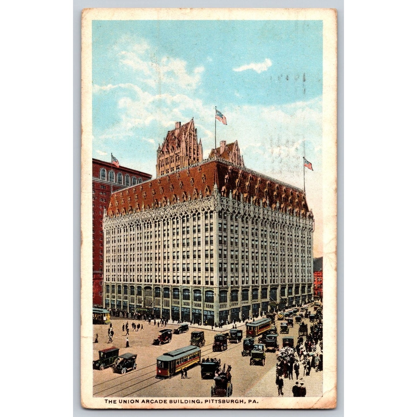 Pittsburgh PA Pennsylvania Union Arcade Building 1916 White Border Postcard Used