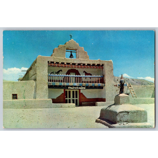 Santo Domingo NM New Mexico Church Chrome Postcard Unused Colourpicture