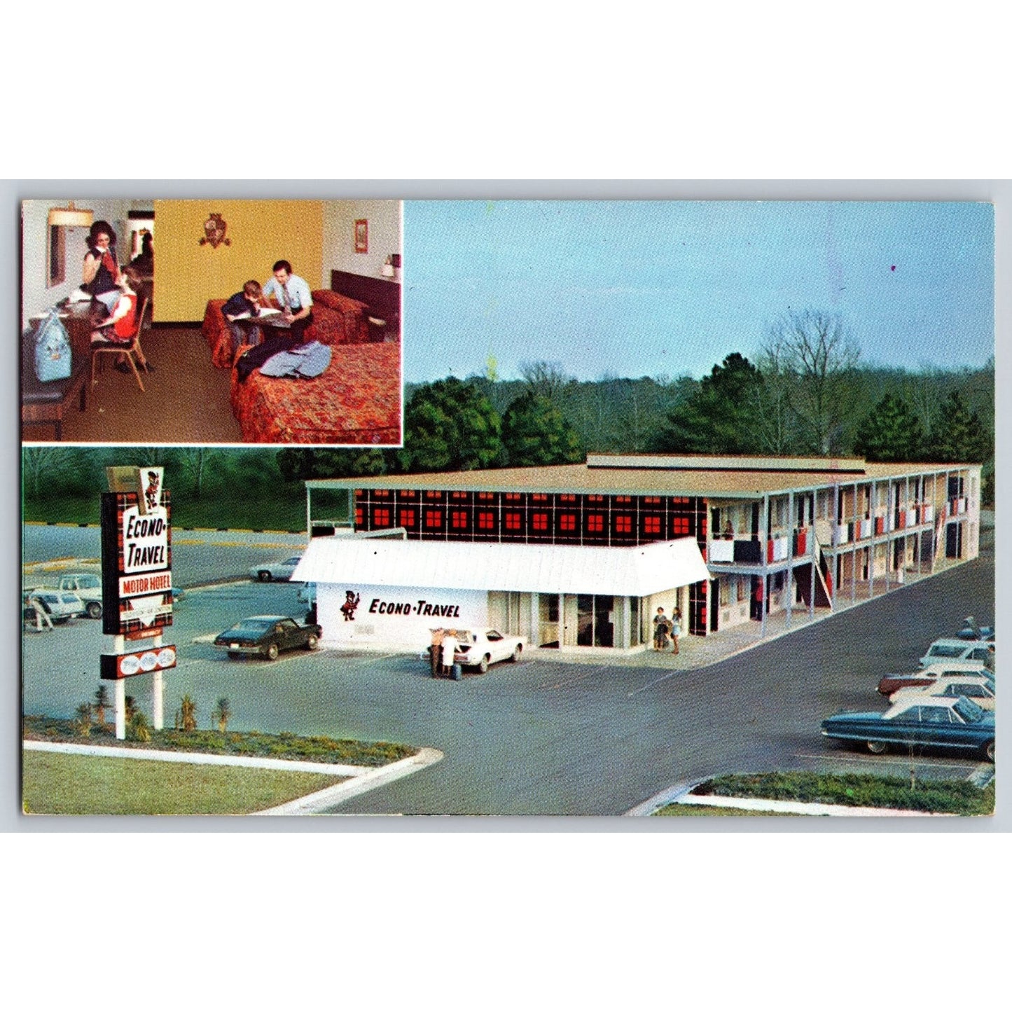 Chesapeake VA Virginia Econo Travel Motor Hotel 1960s 70s Chrome Postcard Unused