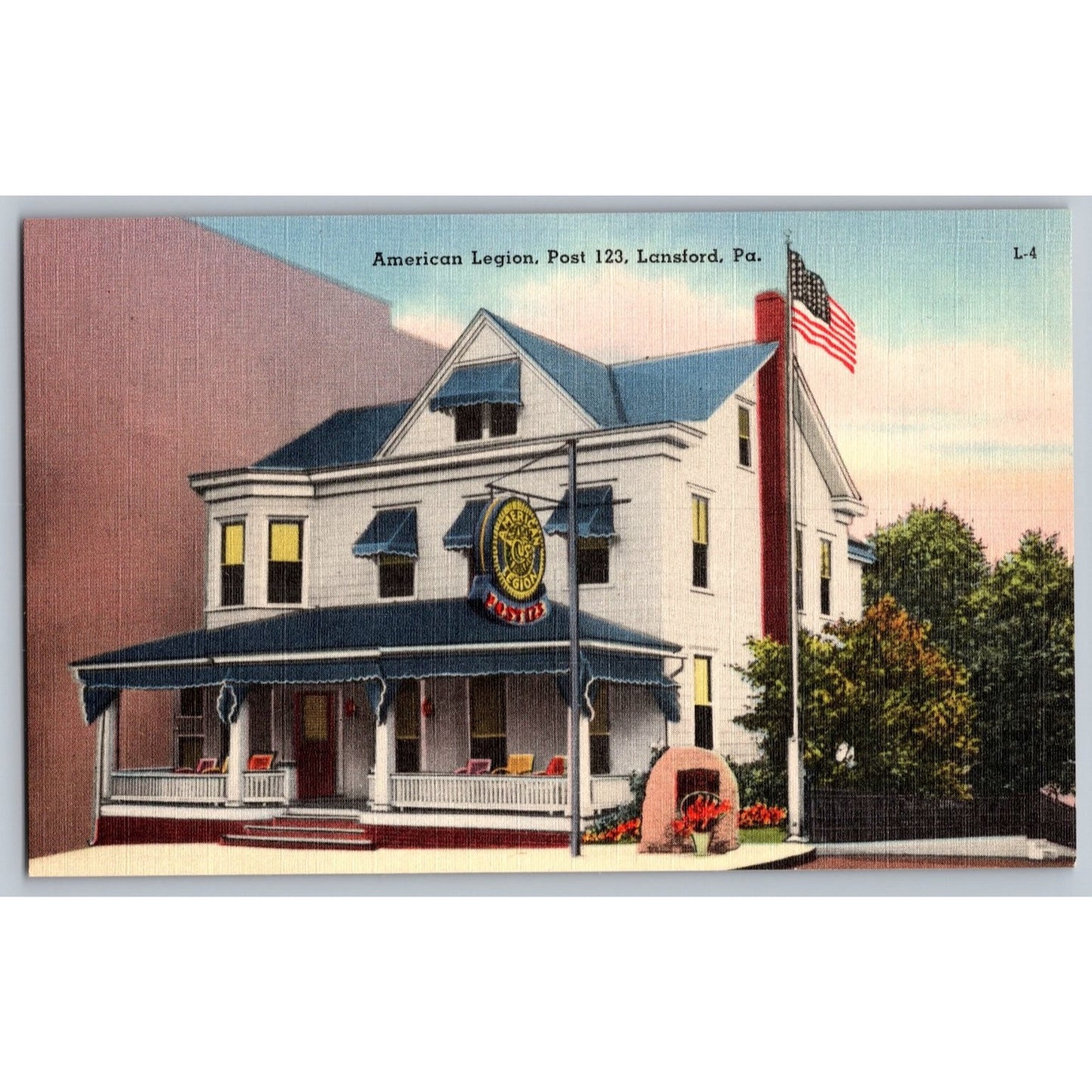 Lansford PA Pennsylvania American Legion Post 123 Linen Postcard Unused