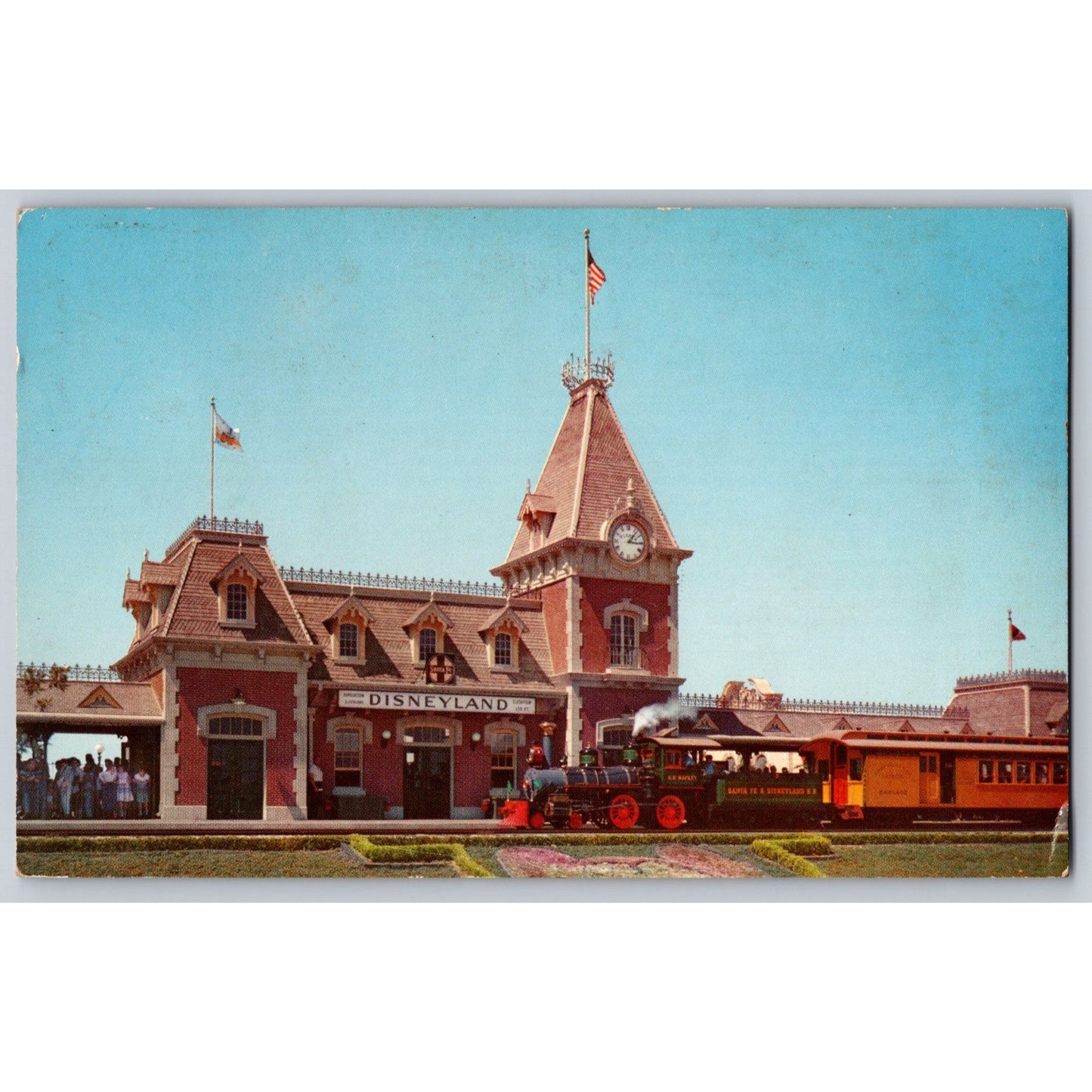 Anaheim CA California Entrance Disneyland Santa Fe RR Train Station Postcard