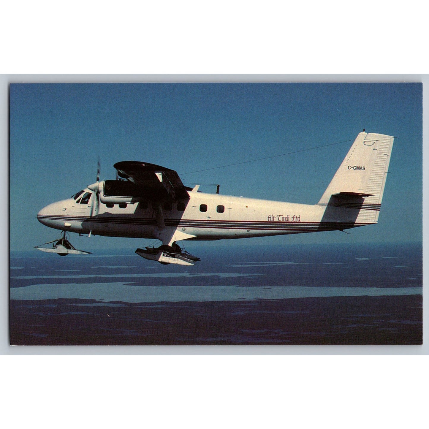 Airplane DeHavilland DHC-6 Twin Otter 300 Air Tindi Ltd 1992 Chrome Postcard Unused