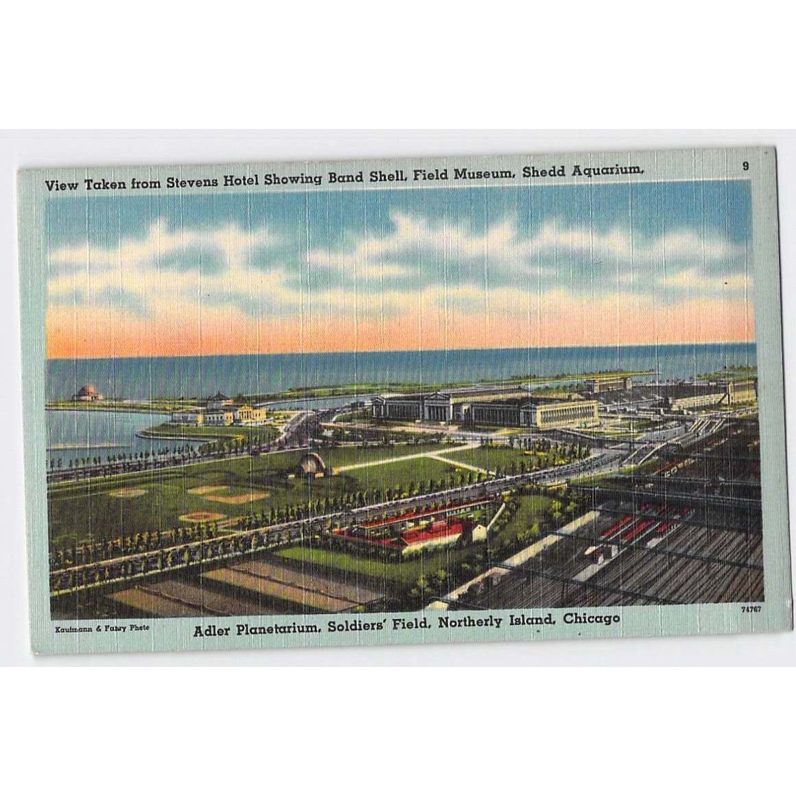Chicago IL Illinois Soldiers Field Northerly Island Adler Planetarium Postcard