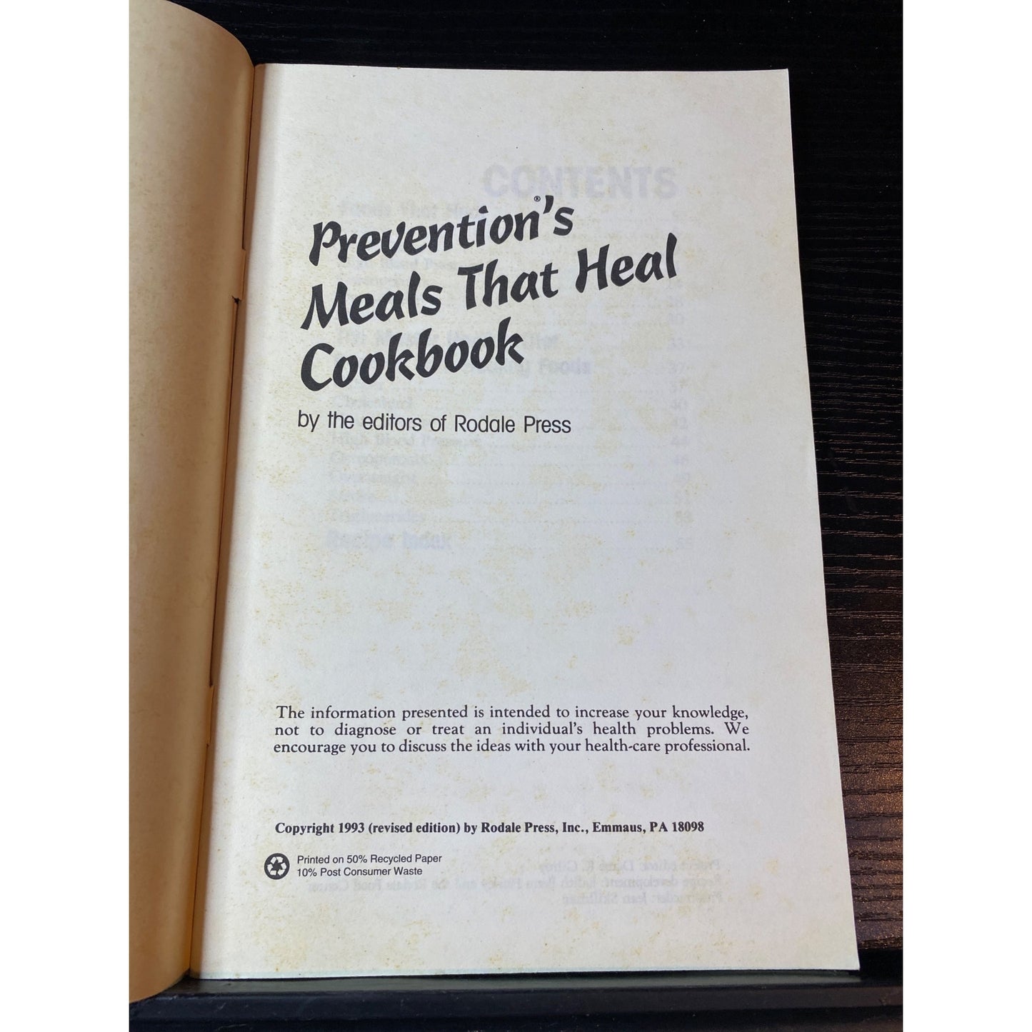 Preventions Meals That Heal Cookbook By Rodale Press 1993 Edition