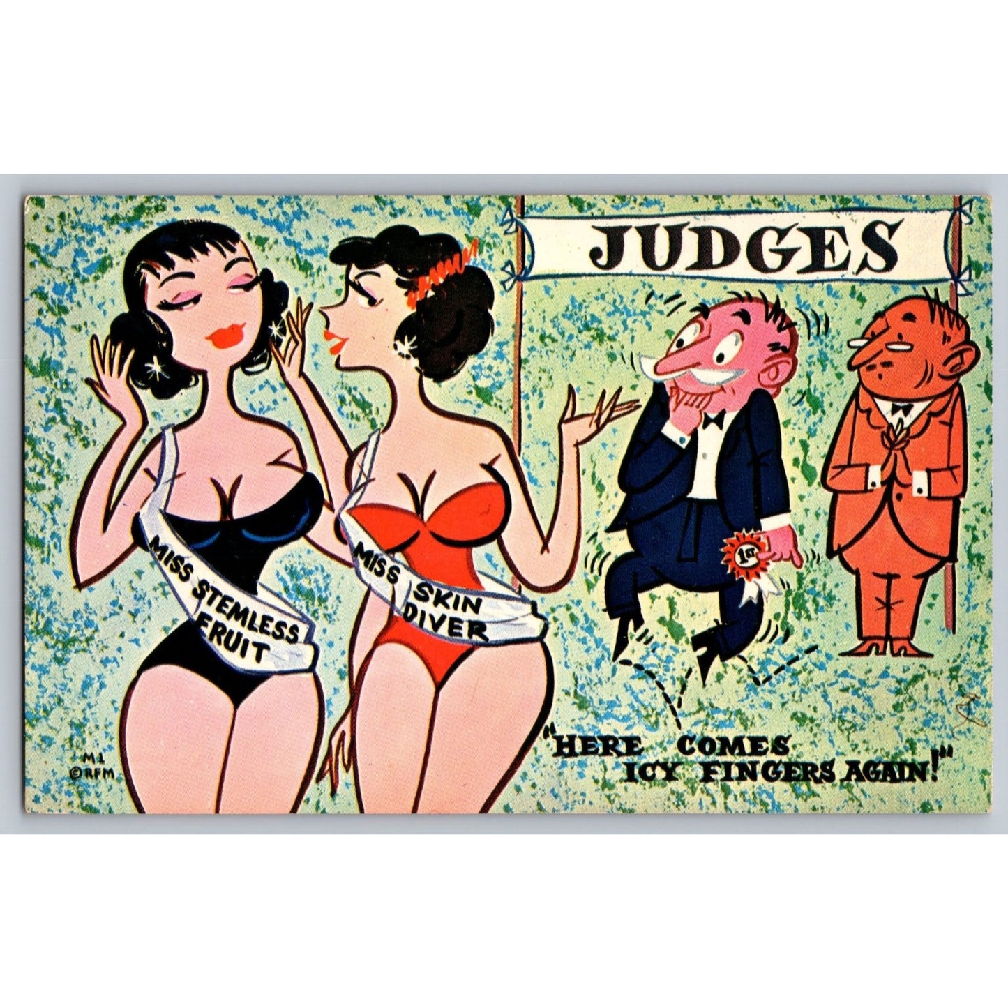 Comic Postcard Humorous Beauty Contest Judges 1957 Cartoon R F McEnany