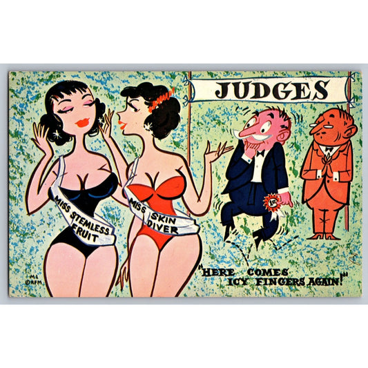 Comic Postcard Humorous Beauty Contest Judges 1957 Cartoon R F McEnany