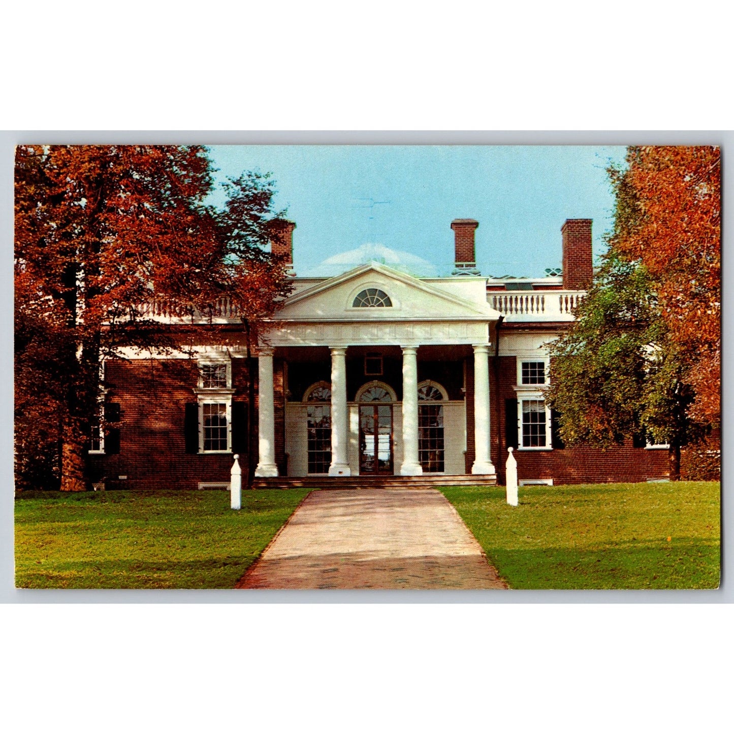 Charlottesville VA Virginia Monticello Thomas Jefferson Home Chrome Postcard