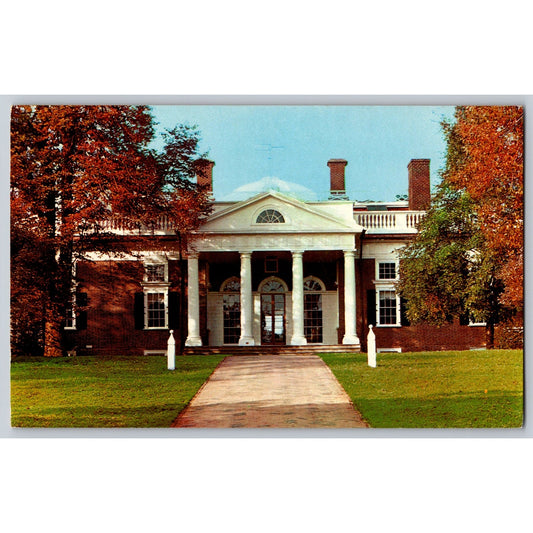 Charlottesville VA Virginia Monticello Thomas Jefferson Home Chrome Postcard