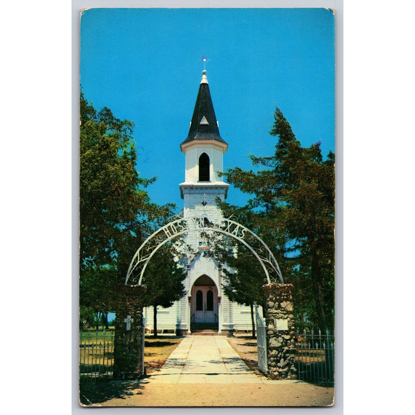 Hostyn TX Texas Holy Rosary Catholic Church 1970 Chrome Postcard Used