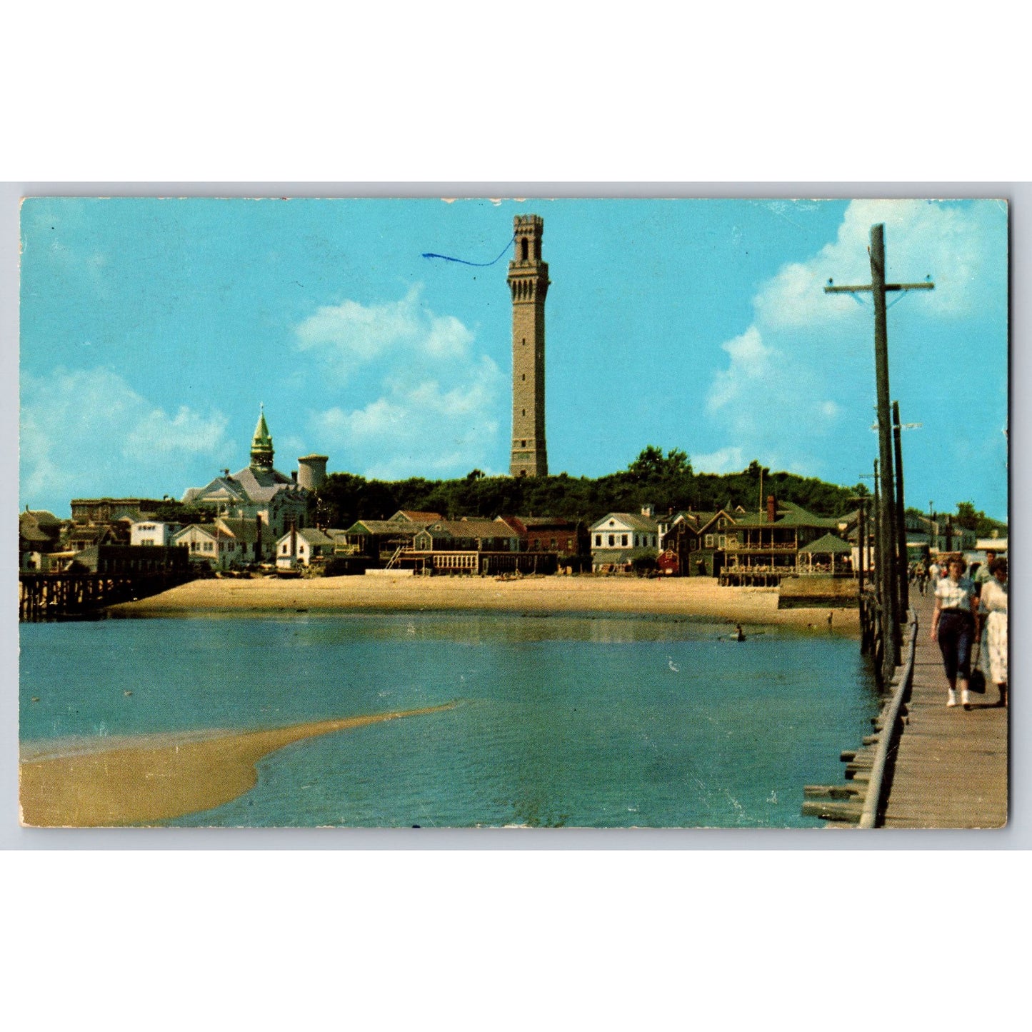 Provincetown Cape Cod MA Massachusetts Pilgrim Memorial Waterfront Chrome Postcard