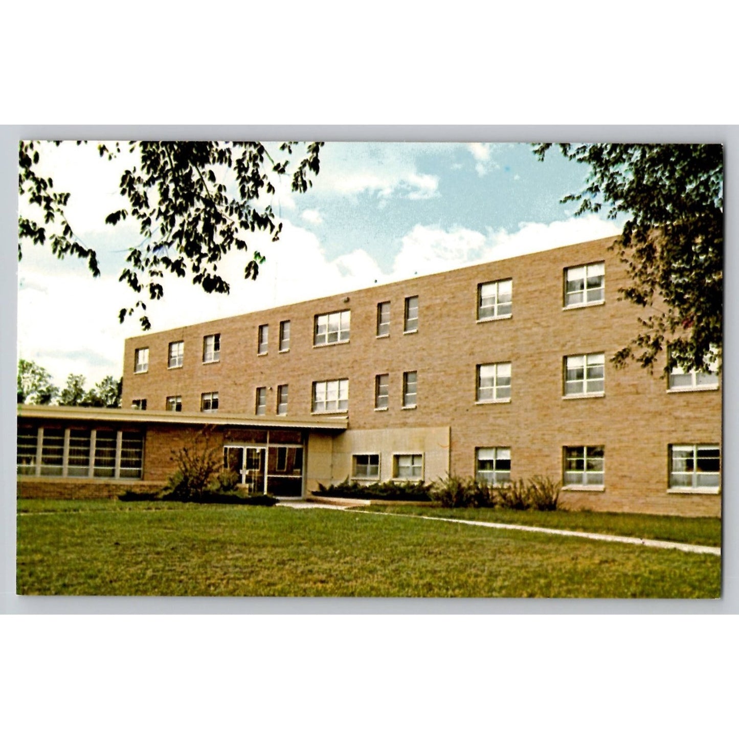 Mitchell SD South Dakota Wesleyan University Dayton Hall 1957 Chrome Postcard