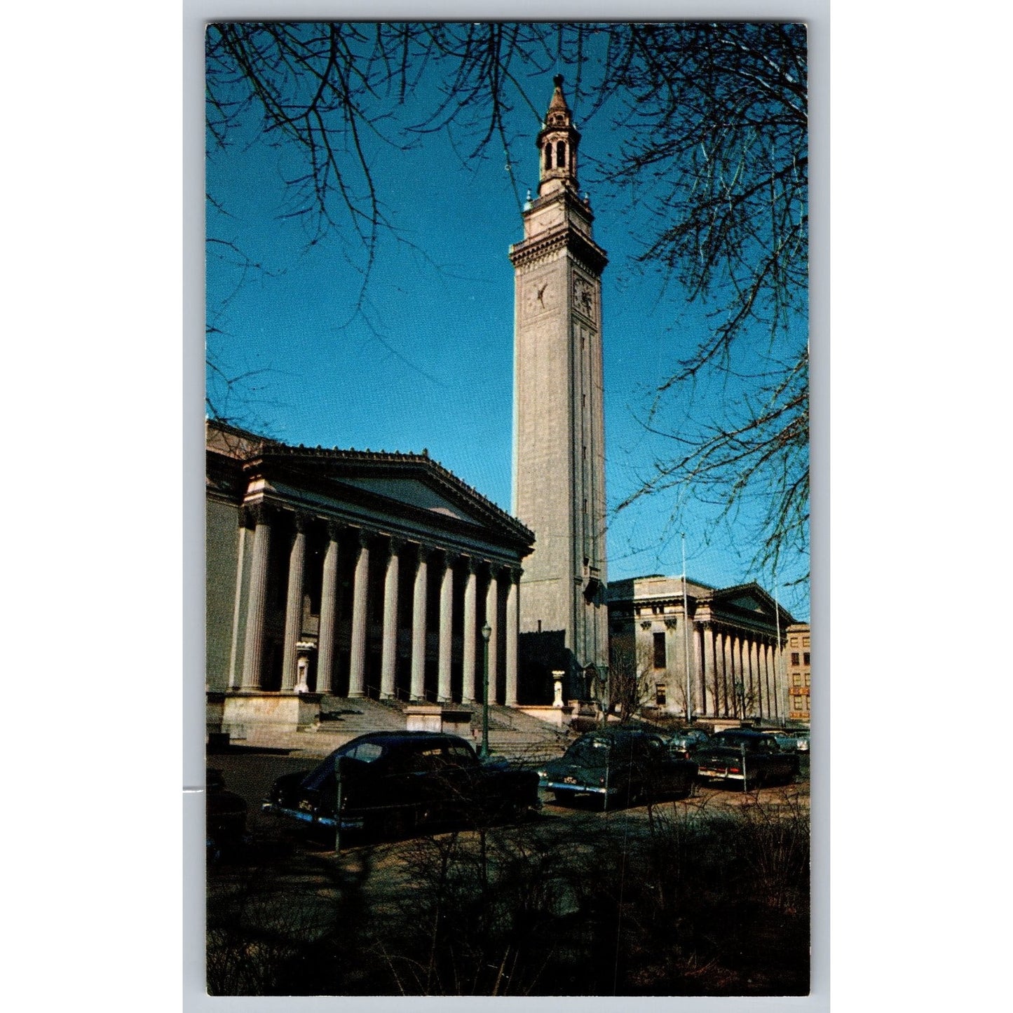 Springfield MA Massachusetts Municipal Group Campanile Tower Chrome Postcard
