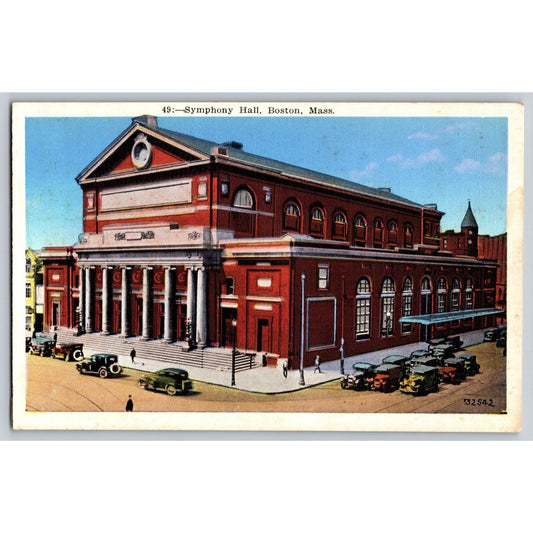 Boston MA Massachusetts Symphony Hall United Art Co Divided Back Postcard Unused