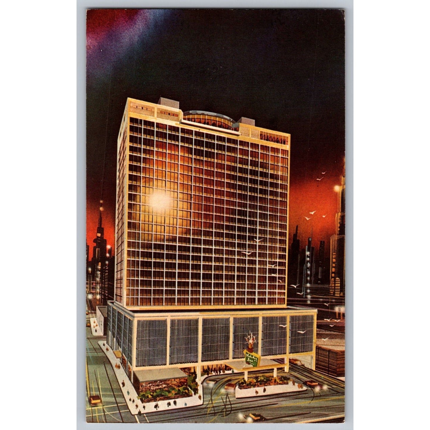 Kansas City MO Missouri Holiday Inn Municipal Auditorium Illustrated Postcard