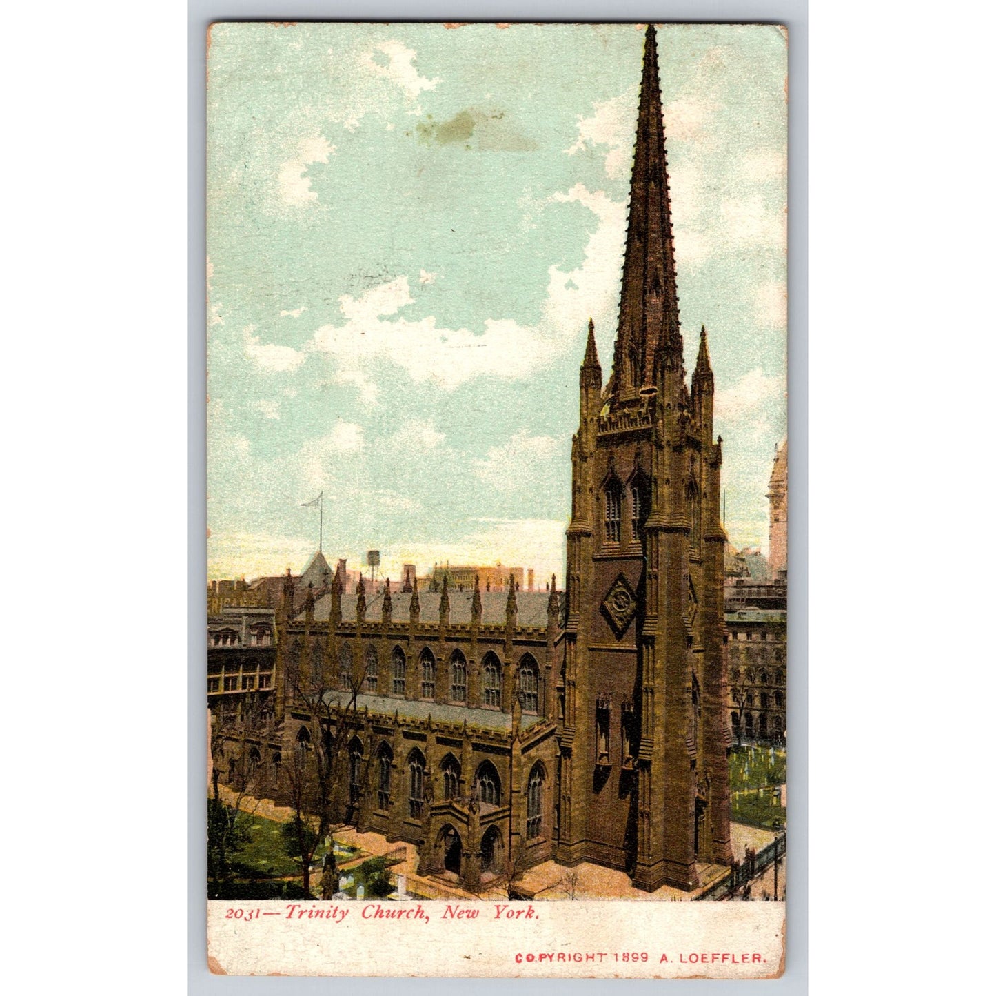 New York City NY Trinity Church 1899 Undivided Back Postcard Souvenir Post Card