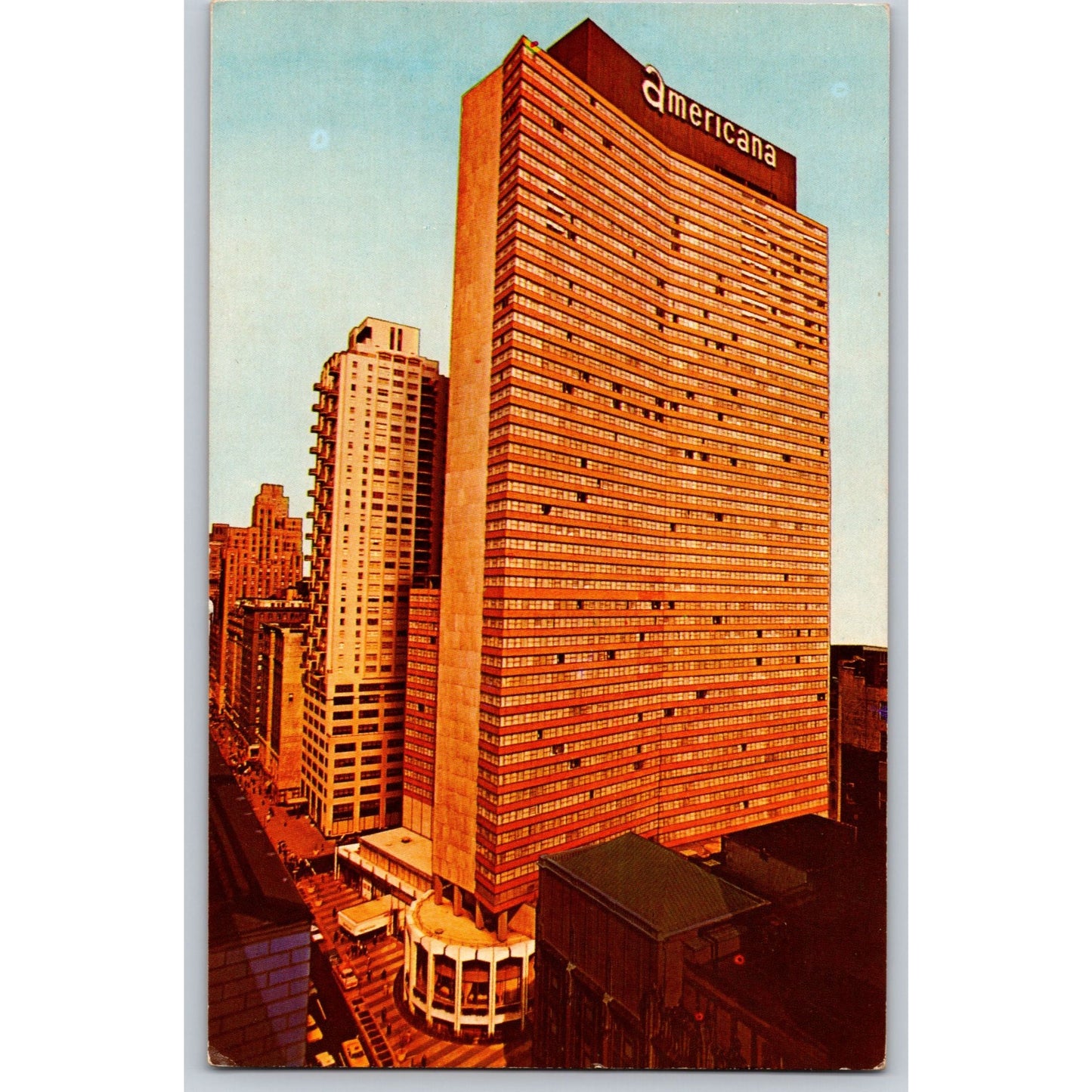 New York City NY New York City NYC Americana Hotel 52nd-53rd Streets Seventh Avenue Chrome Postcard