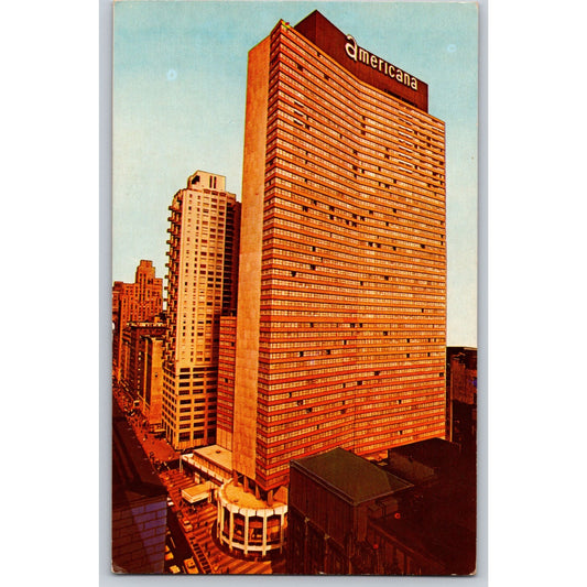 New York City NY New York City NYC Americana Hotel 52nd-53rd Streets Seventh Avenue Chrome Postcard