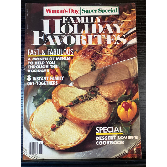 Woman's Day Jan 1986 Family Holiday Favorites Cookbook Cooking Magazine