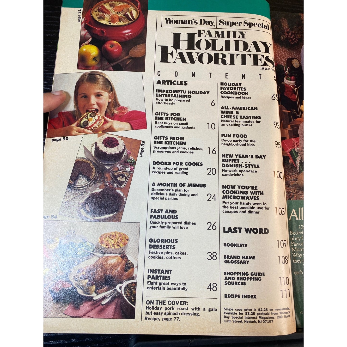 Woman's Day Jan 1986 Family Holiday Favorites Cookbook Cooking Magazine