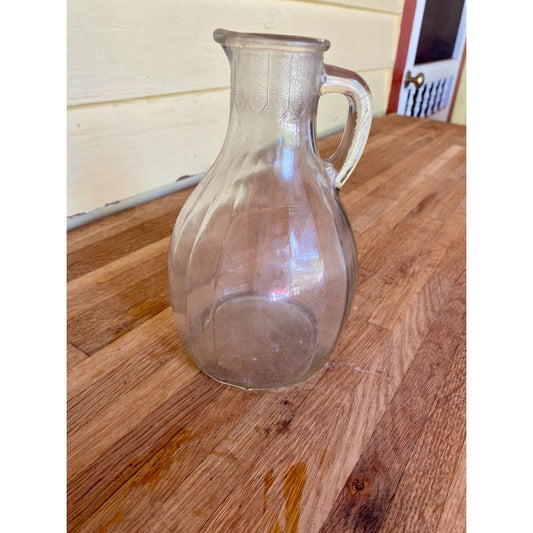 White House Vinegar Pitcher With Handle And Etched Details For Serving Or Decorative Use