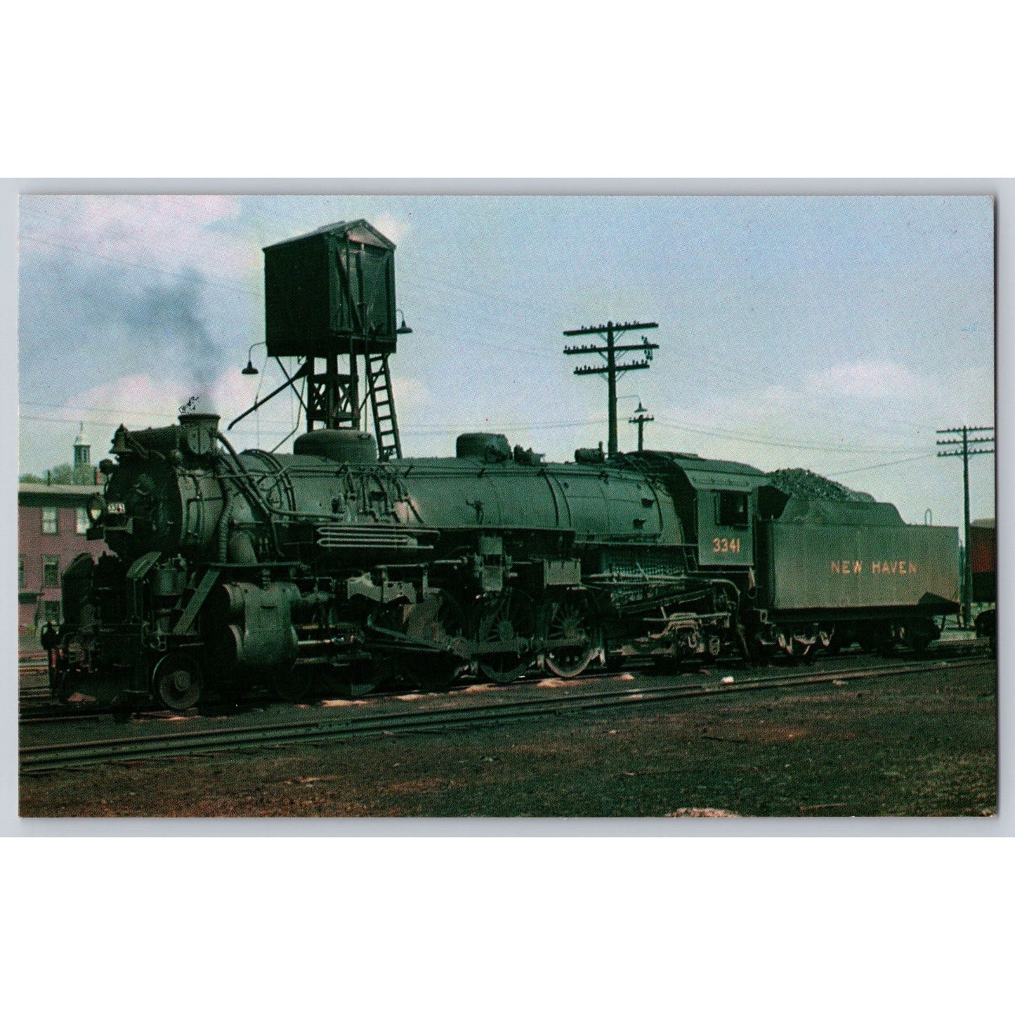Train New York New Haven & Hartford Railroad Locomotive No 3341 Chrome Postcard