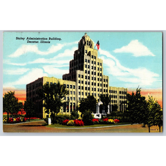 Decatur IL Illinois Staley Administration Building Divided Back Postcard Unused