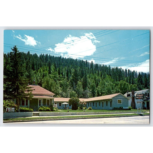 Deadwood SD South Dakota El Rancho Motel Postcard Black Hills Hwy 85