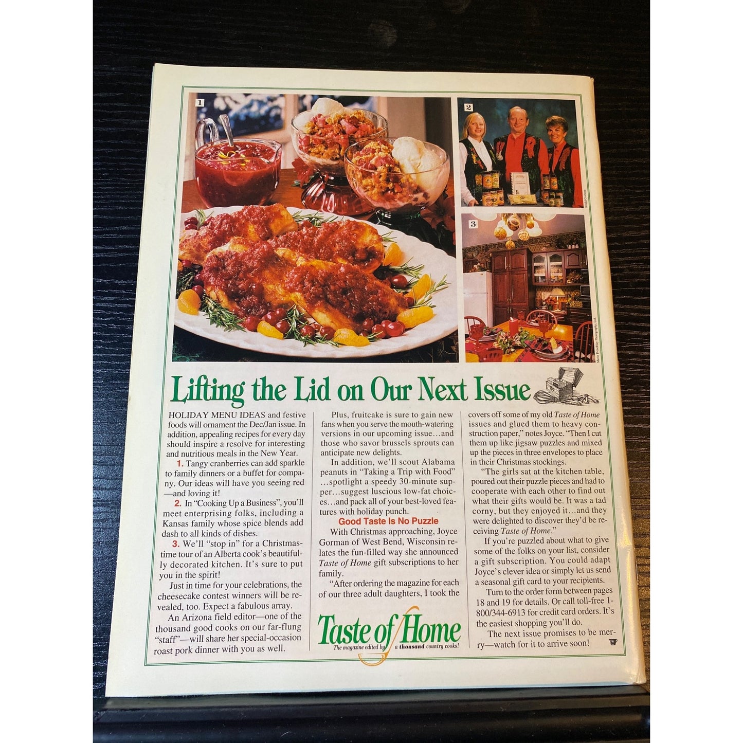 Taste Of Home October/November 1998 Holiday Recipes Issue