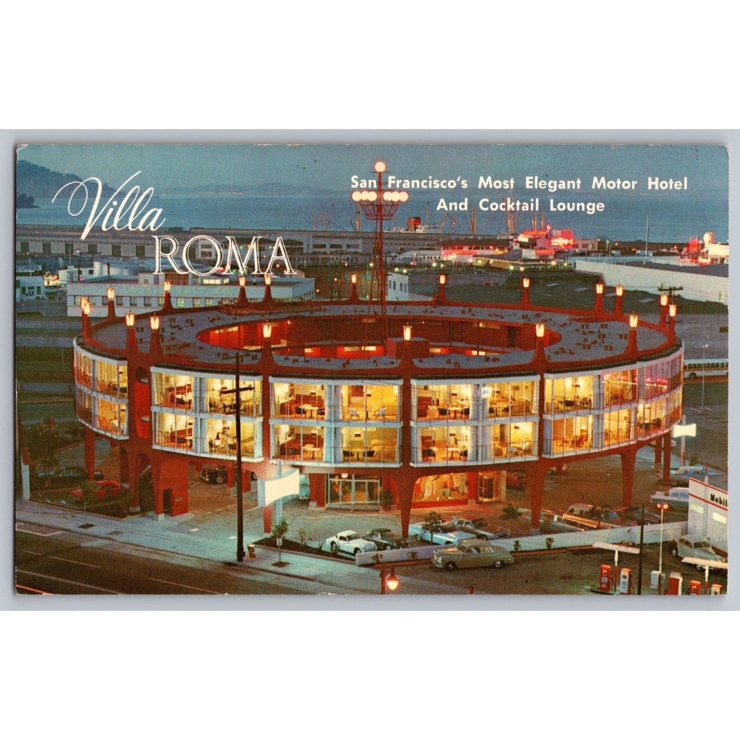 San Francisco CA California Villa Roma Motor Hotel Cocktail Lounge 60s Postcard