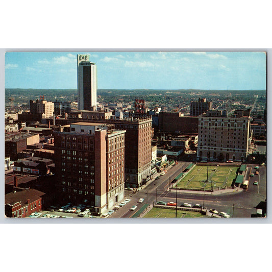 Nashville TN Tennessee Downtown City Skyline Aerial View Chrome Postcard Unused