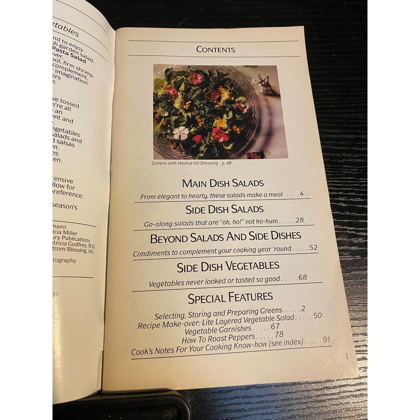 Pillsbury Classic Cookbook Booklet 1990 - Garden Fresh Salads & Vegetables