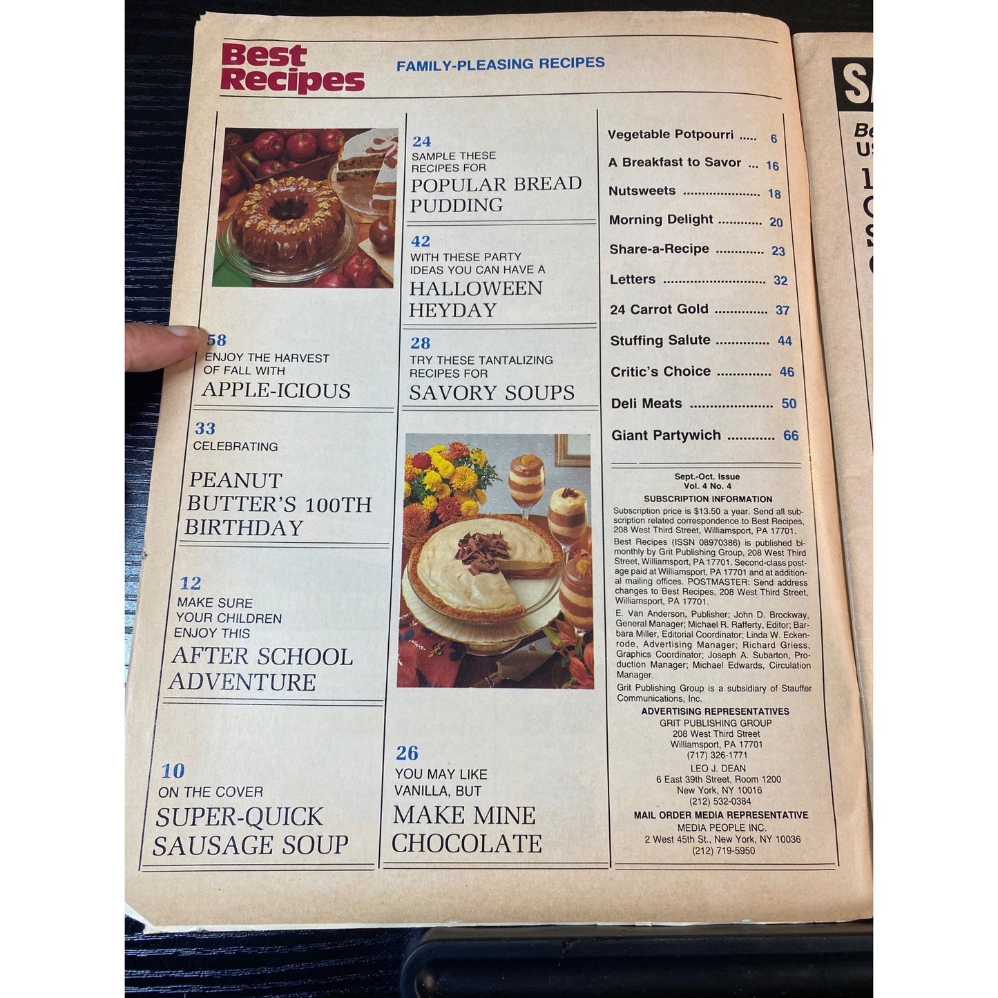 Best Recipes Sep Oct 1990 Vol IV No 4 Savory Soups Halloween and More