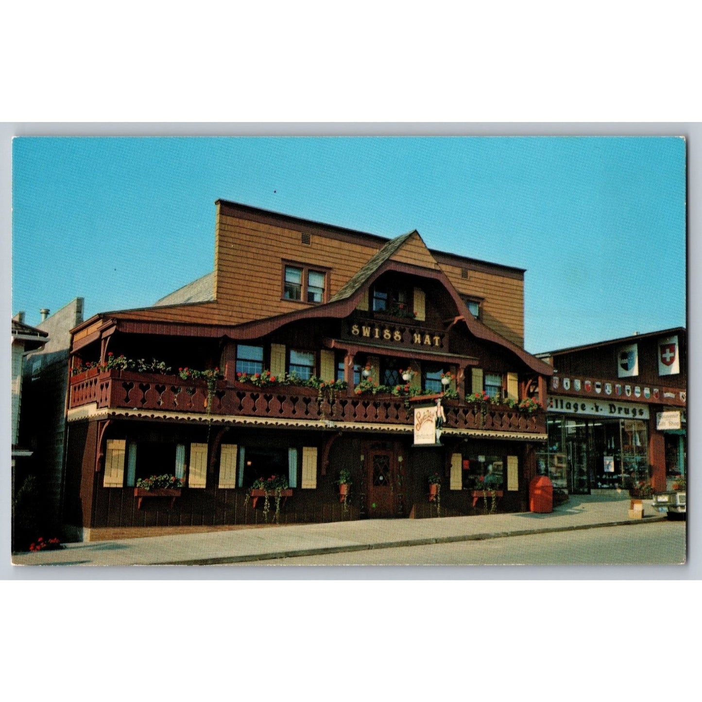 Sugarcreek OH Ohio Swiss Hat Restaurant Chrome Postcard Frank D Kelley