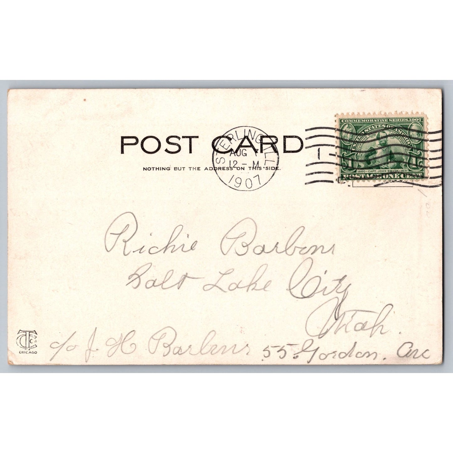 Sterling IL Illinois Cut-Off Between Islands Canoe Scene 1901 Undivided Postcard
