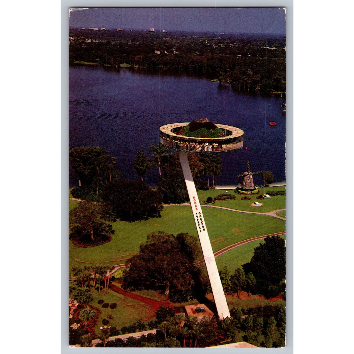 Cypress Gardens FL Florida Island In The Sky Aerial View 1963 Chrome Postcard