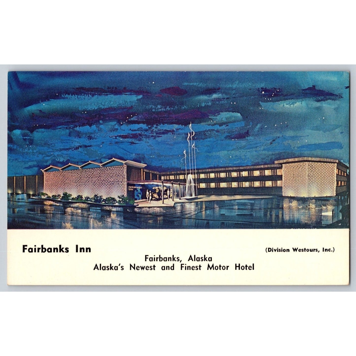 Fairbanks AK Alaska Fairbanks Inn Motor Hotel Illustrated Postcard Unused