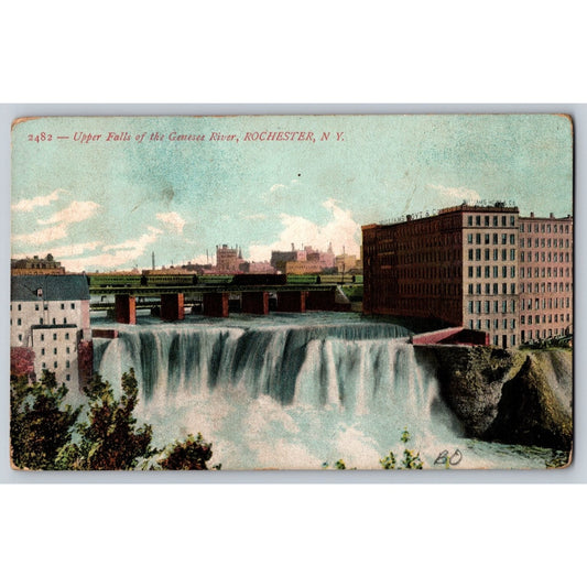 Rochester NY New York Upper Falls Genesee River 1909 Divided Back Postcard Used