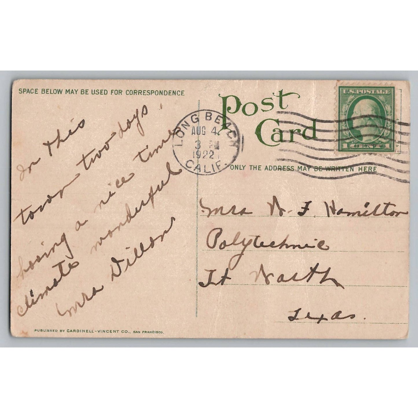 San Diego CA California Point Loma Homestead Raja Yoga Academy 1922 Postcard