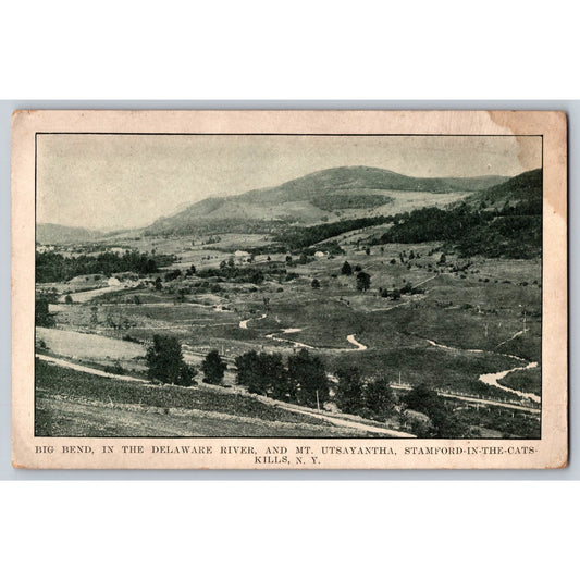 Stamford NY New York Catskills Big Bend Delaware River Mt. Utsayantha Postcard