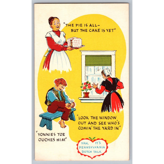 York PA Pennsylvania Dutch Postcard Yorkraft Inc PA Folk Humor Comic Postcard