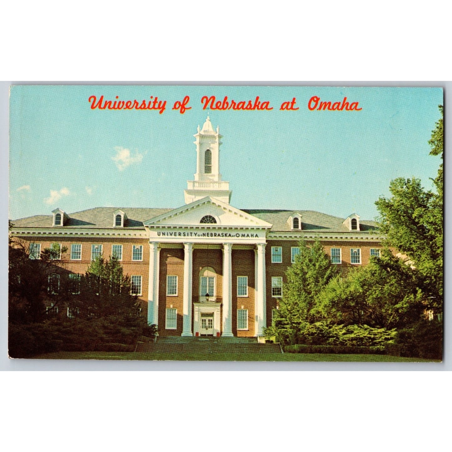 Omaha NE Nebraska University of Nebraska Campus Chrome Postcard Dunlap