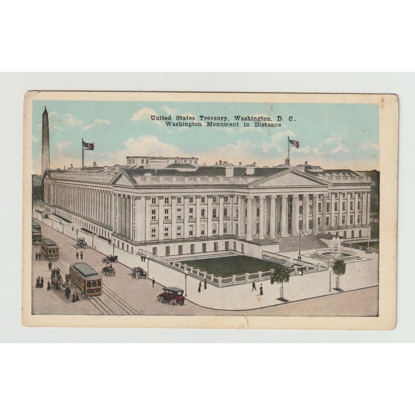 Washington DC US Treasury 1920s White Border Postcard Unused