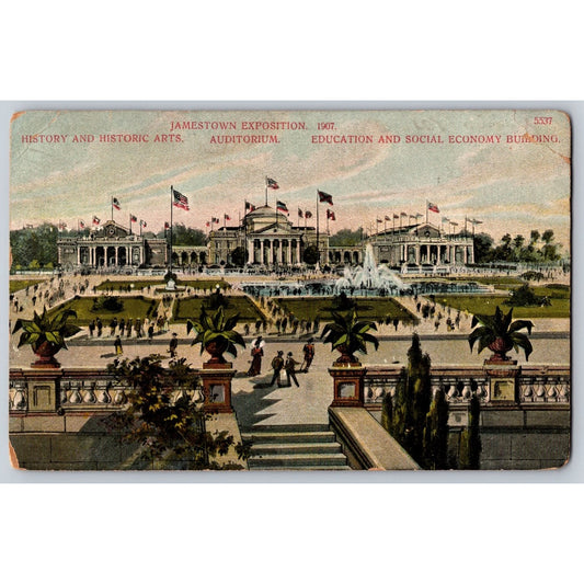 Jamestown VA Virginia Exposition History Arts Auditorium 1907 Divided Postcard