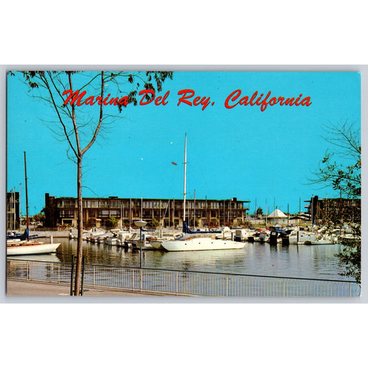 Postcard CA California Marina Del Rey Kriege Publishing Co Chrome Unused