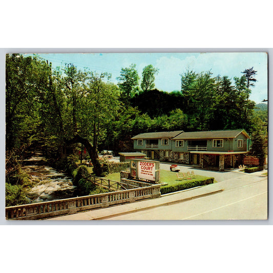 Gatlinburg TN Tennessee Zoders Court Motel Chrome Unused Postcard Dexter